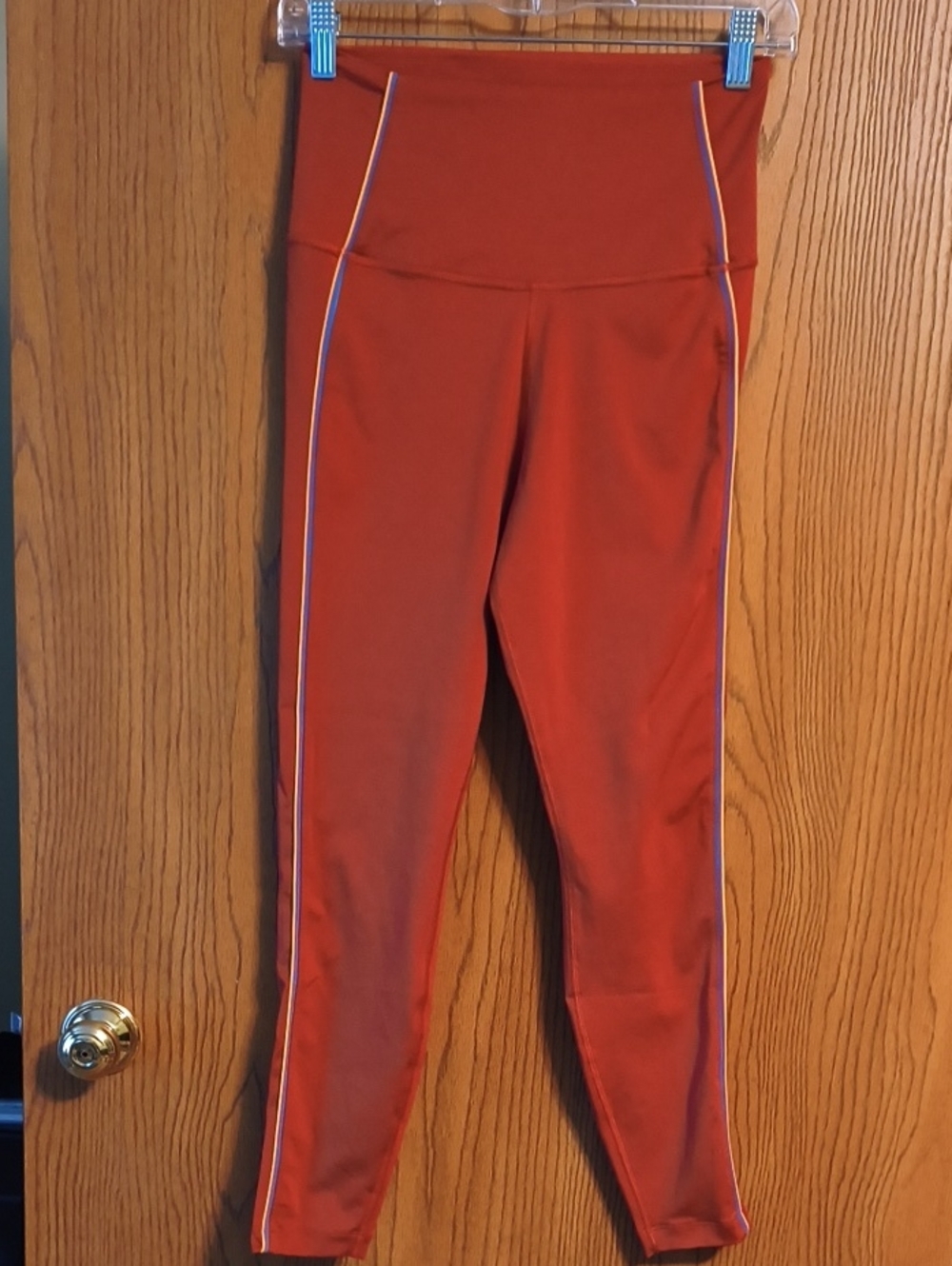Nike Rust Leggings with Multicolor Side Piping